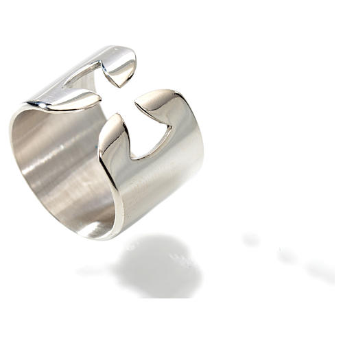 Anel alto prata 925 cruz 2
