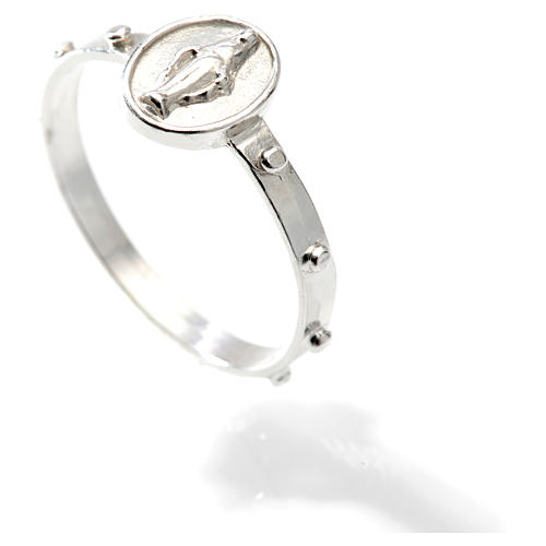 Bague en argent 925 avec médaille Vierge Miraculeuse 2