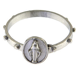 Miraculous medal ring in 925 silver