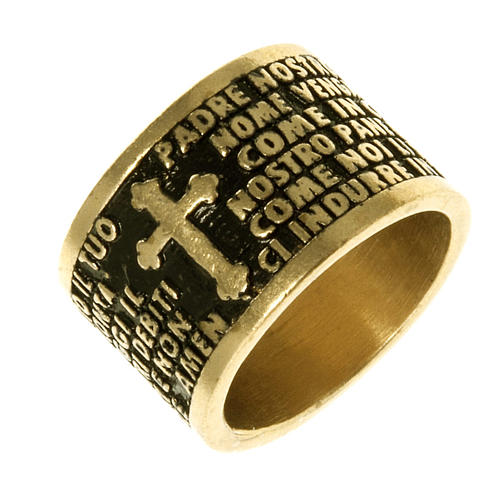 Prayer ring Our Father in bronze - ITALIAN 1