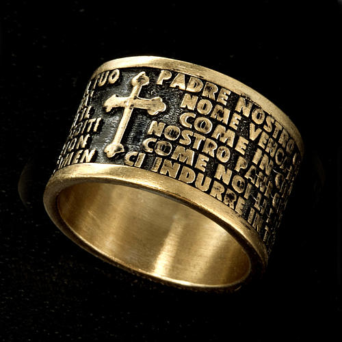 Prayer ring Our Father in bronze - ITALIAN 2