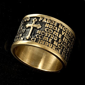 Prayer ring Our Father in bronze - ITALIAN