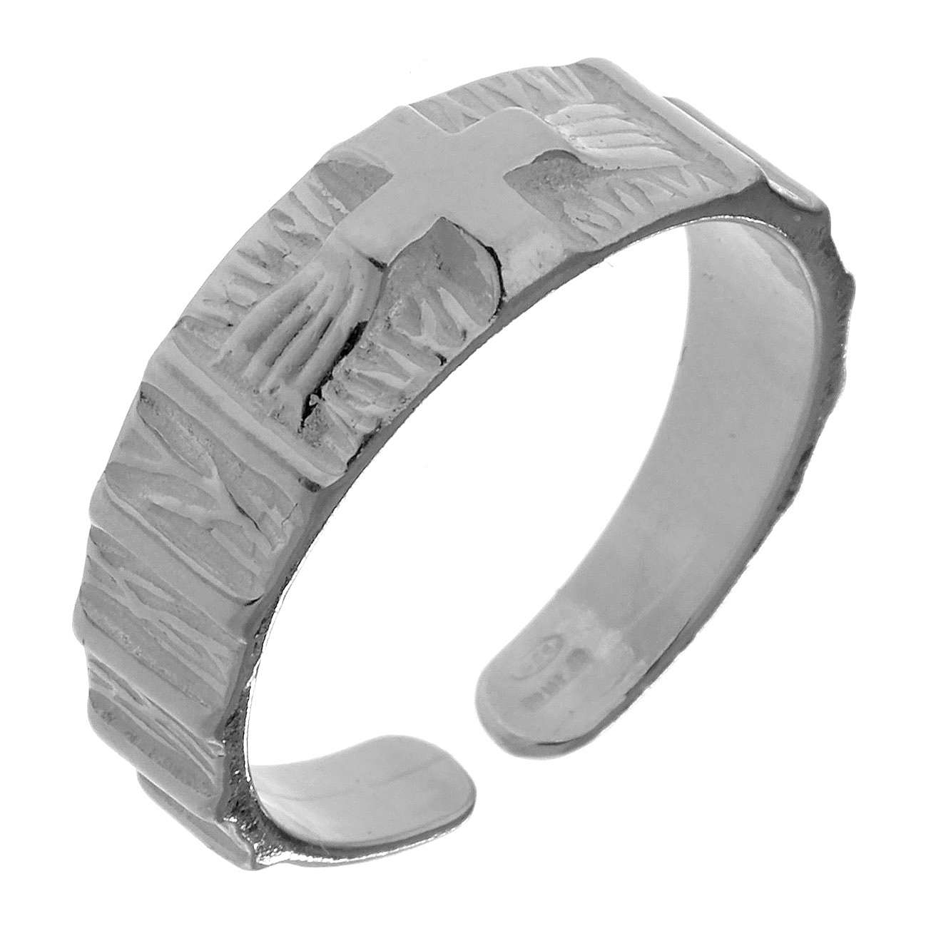 Silver religious ring with cross online sales on HOLYART.co.uk