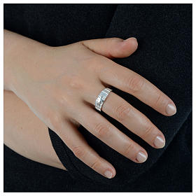 Bague argent 925 croix réglable s3