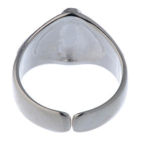 Anel prata 925 coração e cruz regulável s3