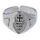 Silver adjustable ring with cross and heart s2