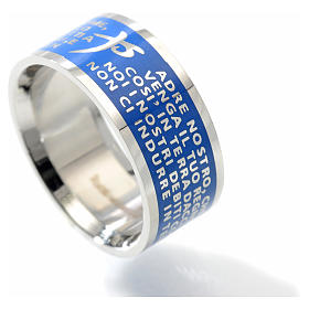 Our Father prayer ring bleu - stainless steel LUX