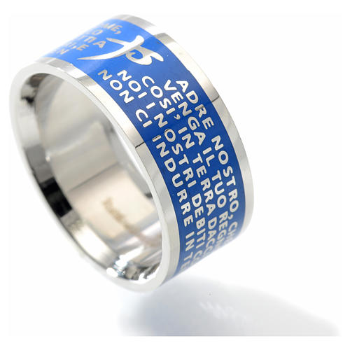 Our Father prayer ring bleu - stainless steel LUX 2