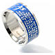 Our Father prayer ring bleu - stainless steel LUX s2
