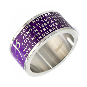 Our Father prayer ring purple - stainless steel LUX