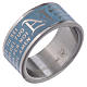 Hail Mary prayer ring light bleu - stainless steel LUX s1