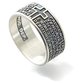 Our Father prayer ring in 925 silver