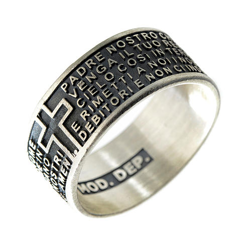 Our Father prayer ring in 925 silver 1