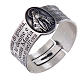 Hail Mary prayer ring in 925 silver, adjustable s1