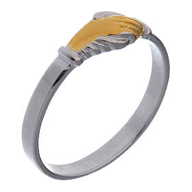 Ring, Die Hände der Heiligen Rita, aus 925er Silber, bicolor