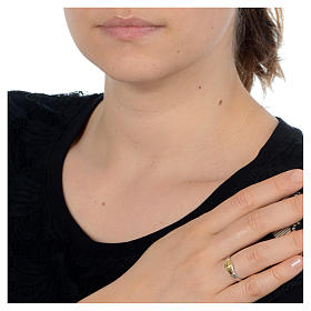 Ring, Die Hände der Heiligen Rita, aus 925er Silber, bicolor