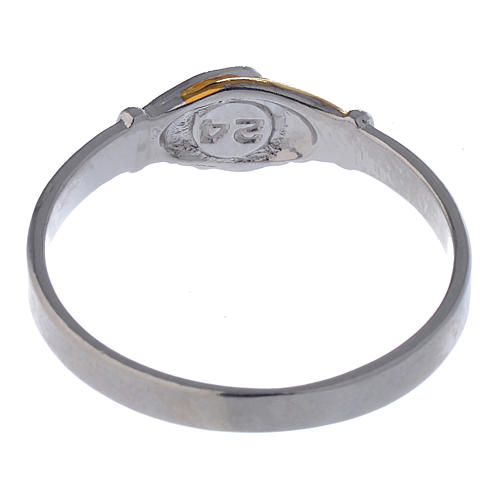 Prayer ring Saint Rita in 925 silver, bi-coloured 5