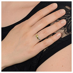 Prayer ring Saint Rita in 925 silver, bi-coloured s3