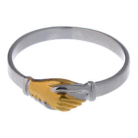Prayer ring Saint Rita in 925 silver, bi-coloured s4