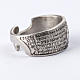 Prayer ring Our Father in rhodium-plated bronze s2