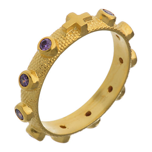 Rosenkranz Ring Silber 925 mit violetten Zirkone 1