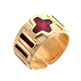 Prayer ring single decade  gold-plated silver and enamel