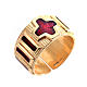 Prayer ring single decade  gold-plated silver and enamel s1