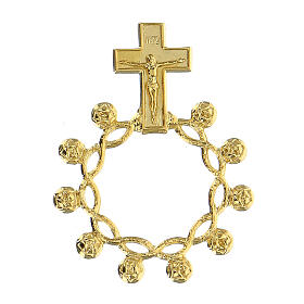 Basque ring rosary, prayer ring in gilded 925 silver