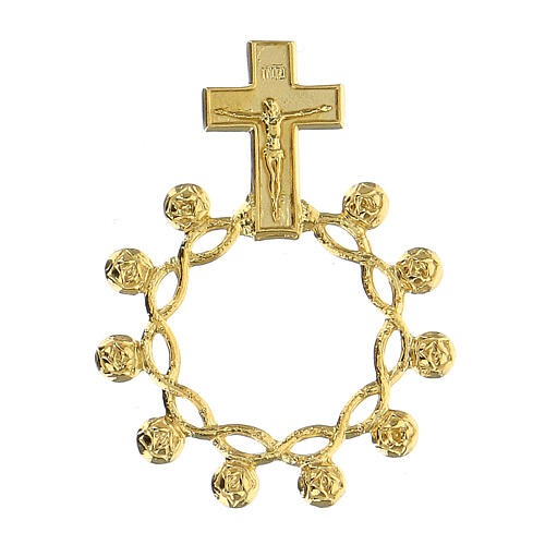 Basque ring rosary, prayer ring in gilded 925 silver 1