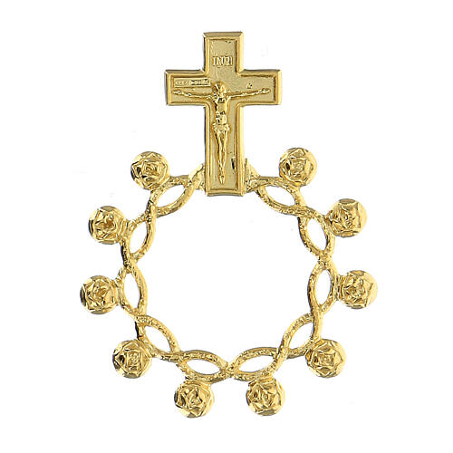 Basque ring rosary, prayer ring in gilded 925 silver 3