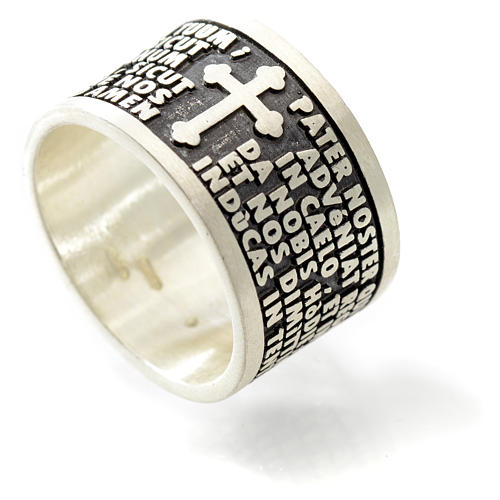 Prayer ring Our Father in Latin, 925 silver 5