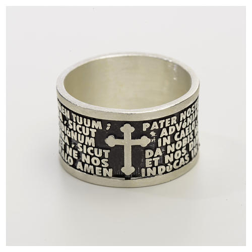 Prayer ring Our Father in Latin, 925 silver 3