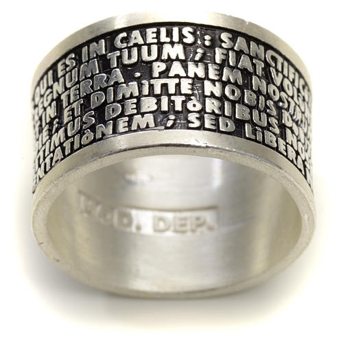 Prayer ring Our Father in Latin, 925 silver 4