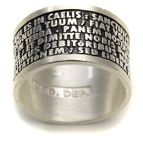 Prayer ring Our Father in Latin, 925 silver 2