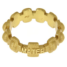 Rosary ring in gold plated silver 925 glazed finishing, MATER