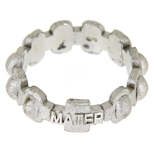 Rosenkranz Ring MATER mattierten Silber 925 2