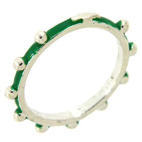 Fedina rosario MATER smaltata argento 925 verde