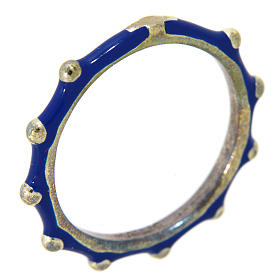 Rosenkranz Ring MATER Silber 925 und blauen Emaillack