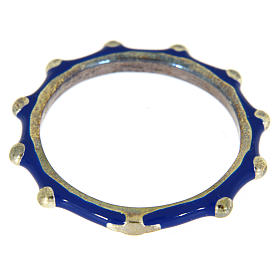 Rosenkranz Ring MATER Silber 925 und blauen Emaillack