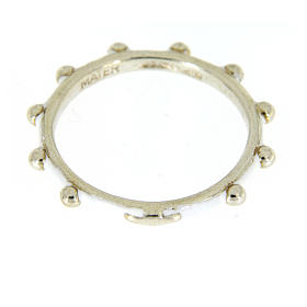 Aliança terço MATER esmaltada prata 925 branca s2