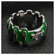 Rosary ring in silver 925 with green enamel, MATER s4