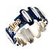 Rosary ring in silver 925 with blue enamel, MATER s1