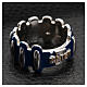Rosary ring in silver 925 with blue enamel, MATER s4