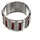 Prayer ring single decade in 925 silver and red enamel s3