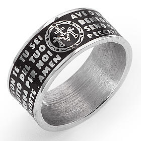 Anillo Avemaría esmalte negro ITALIANO s1