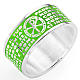 Prayer ring AMEN, Our Father, in green enamel s1