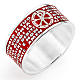 Prayer ring AMEN, Our Father, in red enamel s1