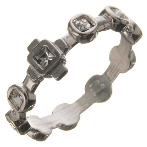 Ring Zehner aus Silber 925 mit transparenten strass 1
