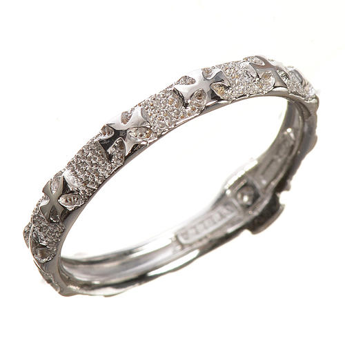 Rosenkranz Zehner-Ring weißen Gold 750/00 - 2,95gr 2