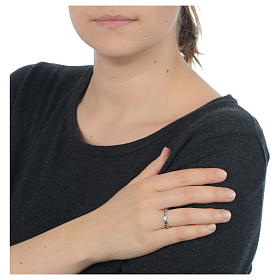 Aliança prata 925 e Swarovski vermelho s3